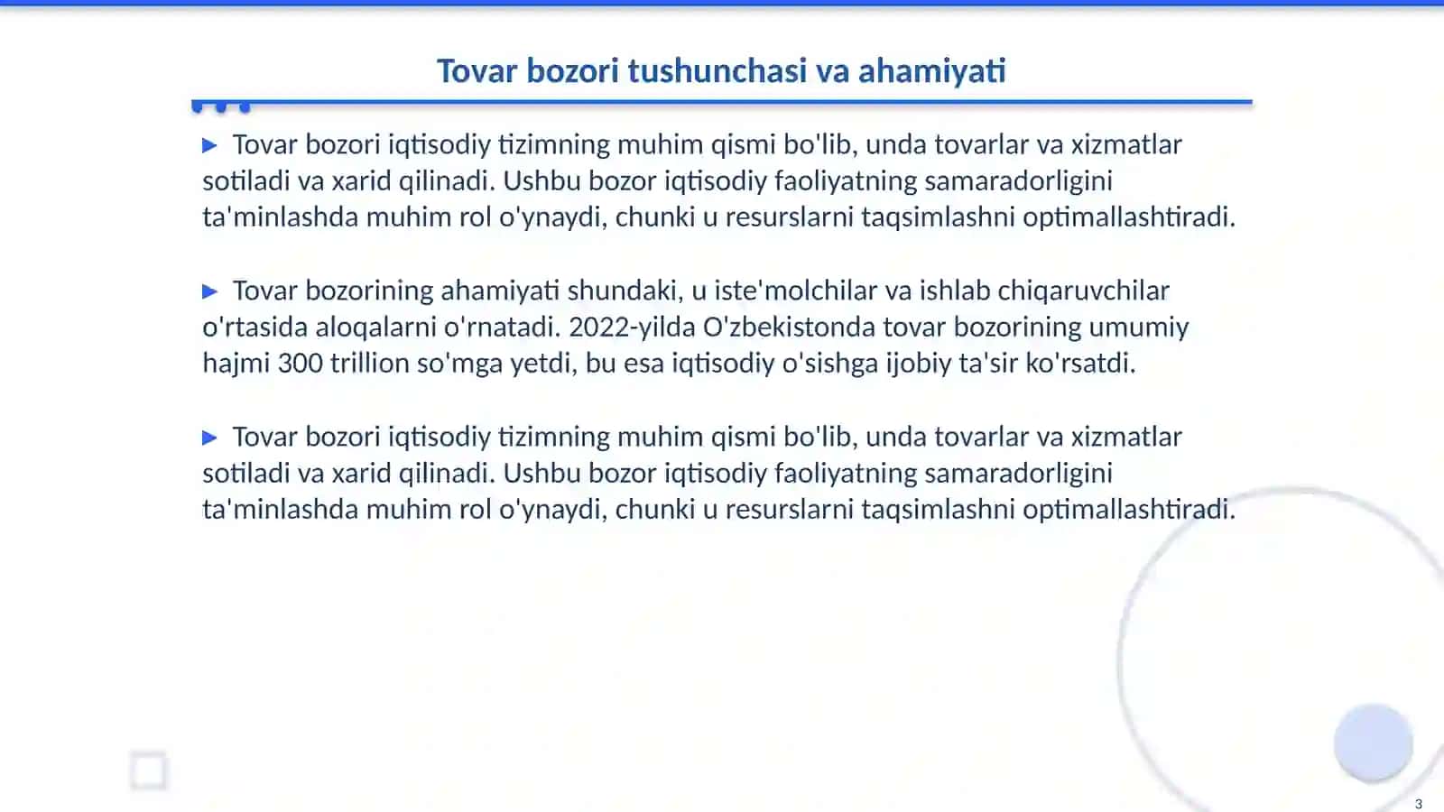 Tovar bozori infratuzilmasining mohiyati, asosiy elementlarining xususiyatlari 3