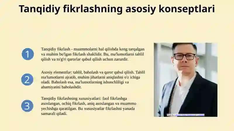 Tanqidiy fikrlashni rivojlantirish texnologiyasi 3