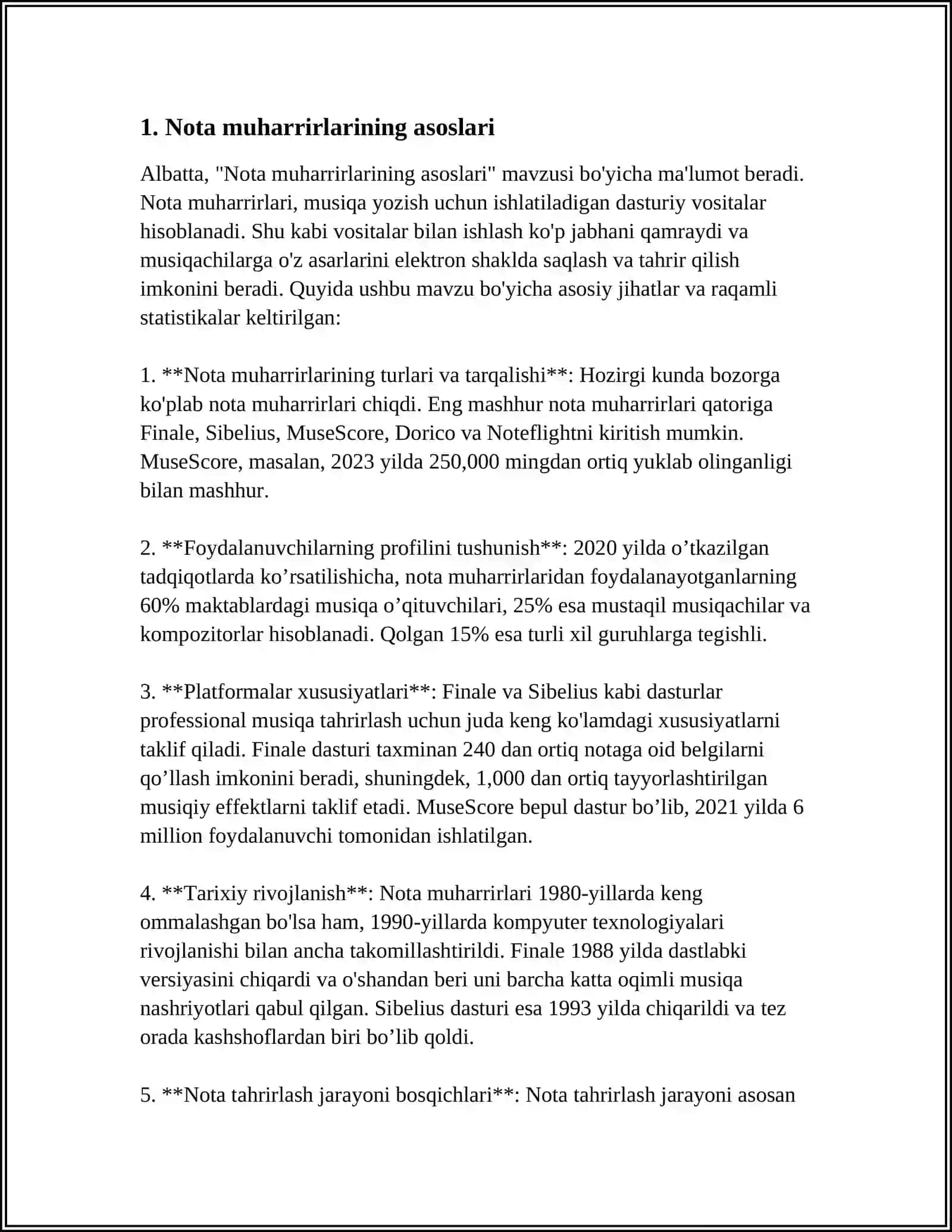 NOTA MUHARRIRLARI YORDAMIDA MILLION MUSIQA KUYLARINI PARTITURASINI YARATISH 3