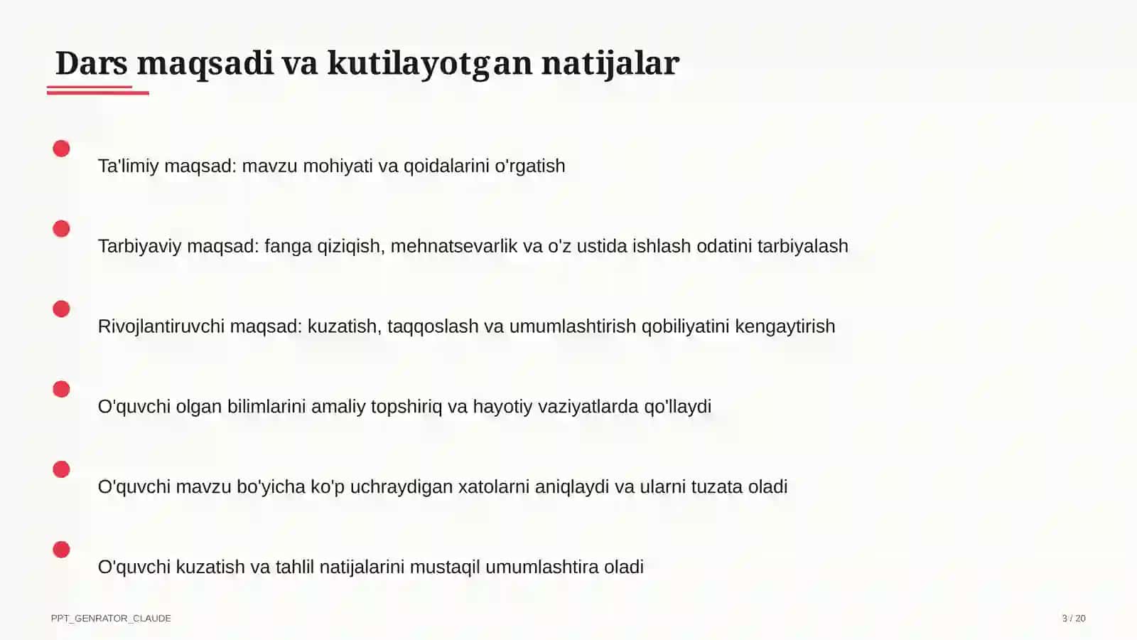 Matematika Dars Rejasi 3