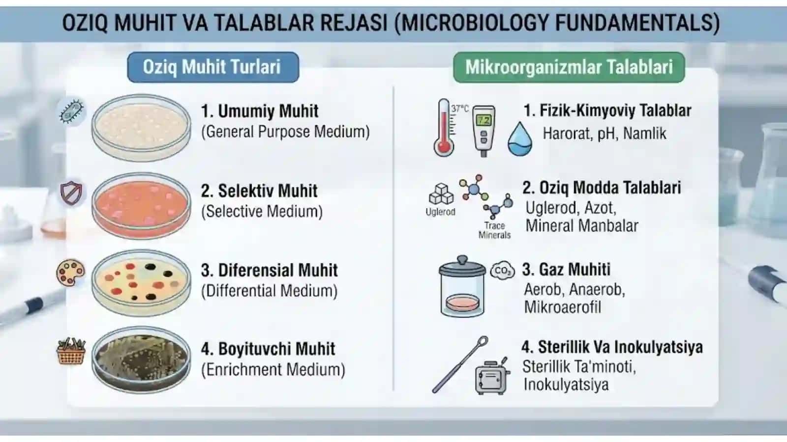 Oziq muhit va talablar 3