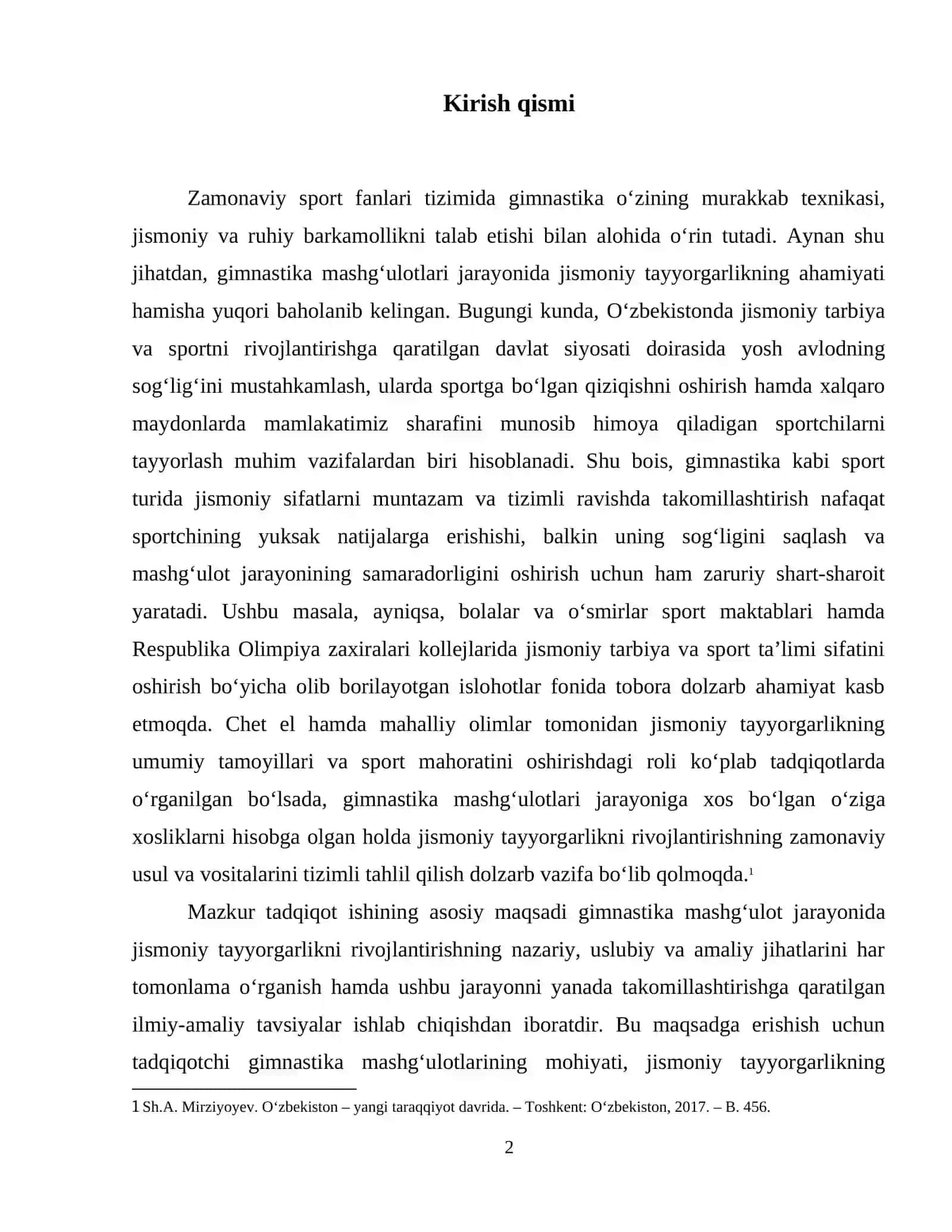 Mavzu: Gimnastika mashgʻulot jarayonida jismoniy tayyorgarlikning ahamiyati. 3
