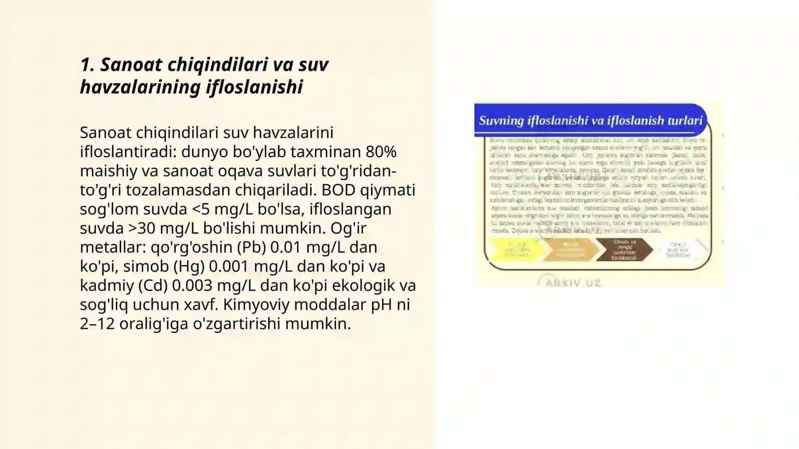Sanoat chiqindilari va suv havzalarining ifloslanishi 3
