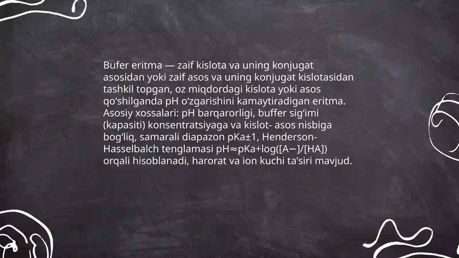 Bufer eritmalar tarkibi va ishlatilish sohalari 3