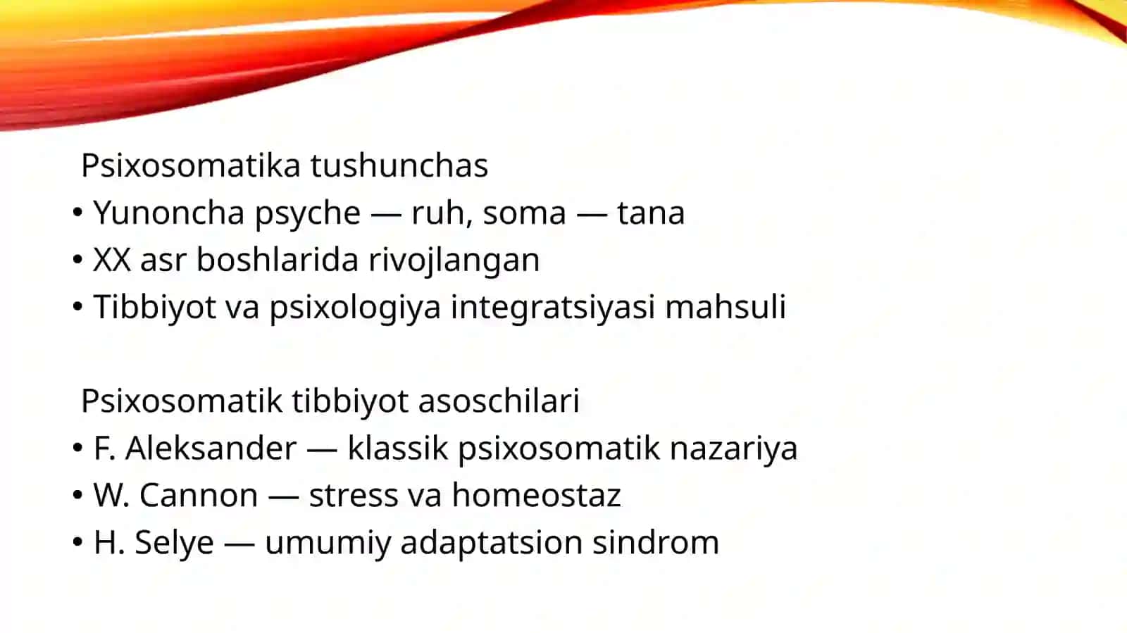 Psixosomatika salliklarning fiziologiyasi 3