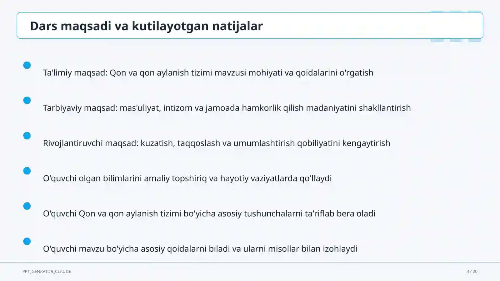 Qon va qon aylanish tizimi (8-sinf) 3