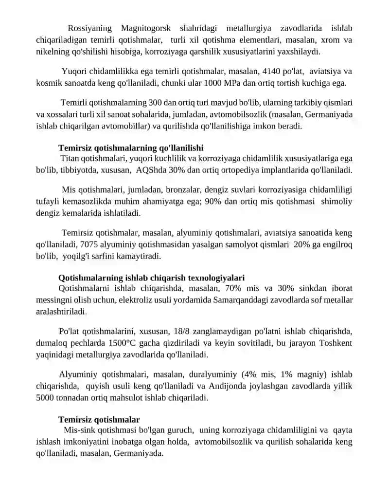 Qora va rangli metal qotishmalar 3