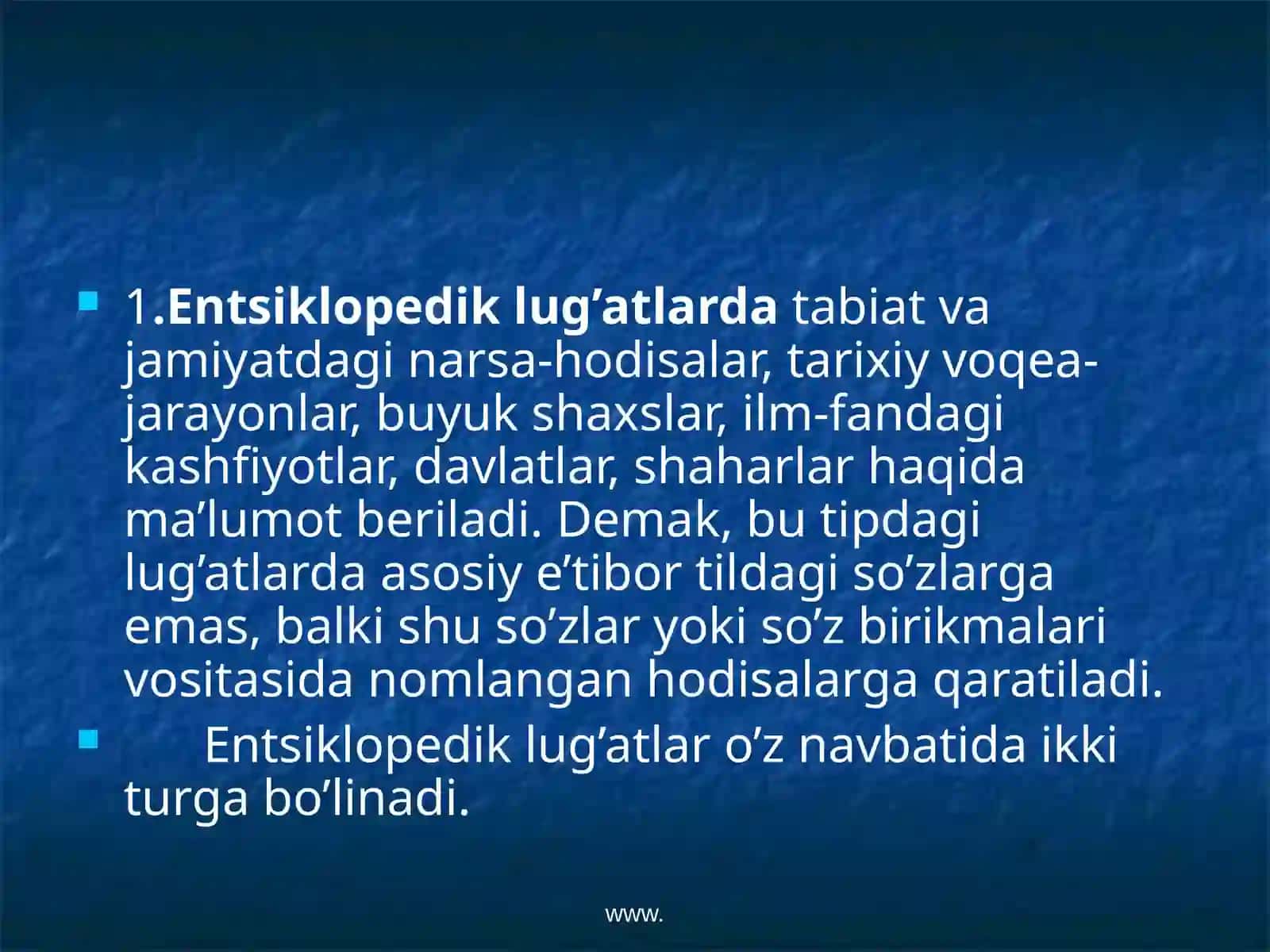 Lug’at turlari va tiplari 3