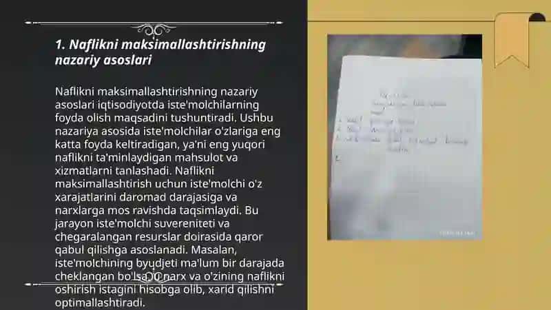 Naflikni maksimallashtirishning nazariy asoslari 3