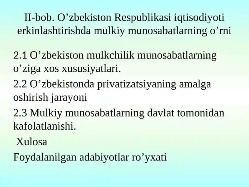 Mulkchilik shakllarining iqtisodiy mohiyati 3
