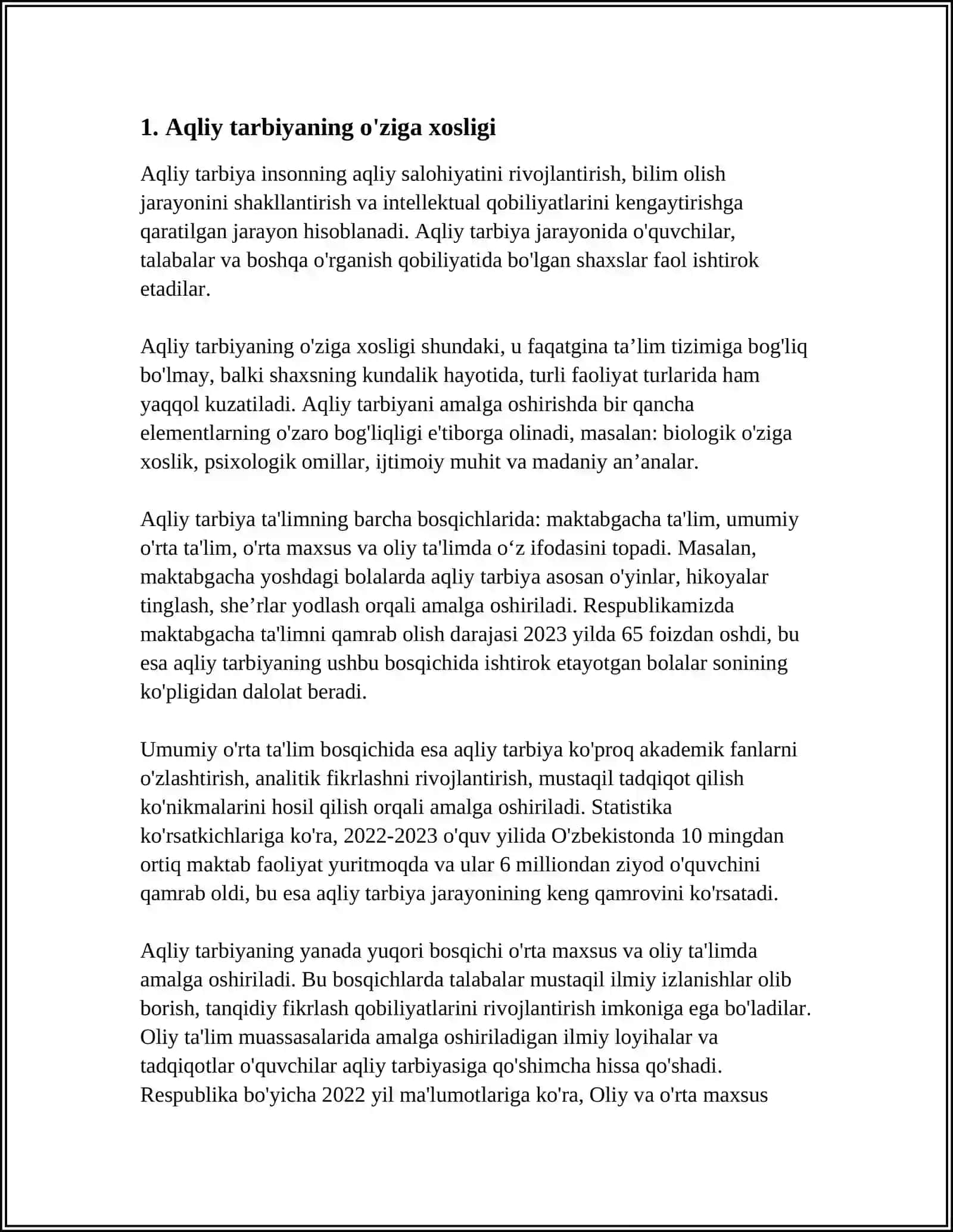 ÒQUVCHILARNING AQLIY TARBIYASI. FUQAROLIK TARBIYASI 3