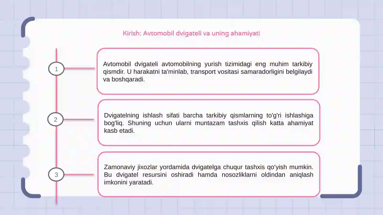 Avtomobil divigatel detallariga tashxis qo‘yish va jixozlarni qo‘llash bilan resurusni oshirish 3