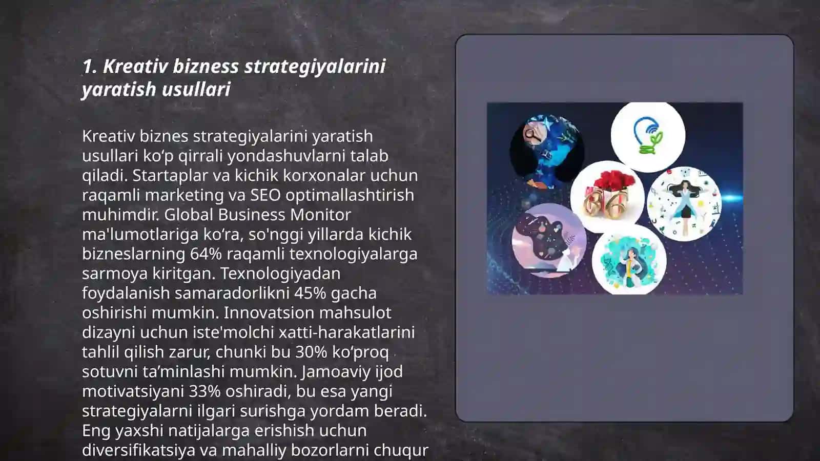Kreativ biznesda qiymatlarni yaratish 3