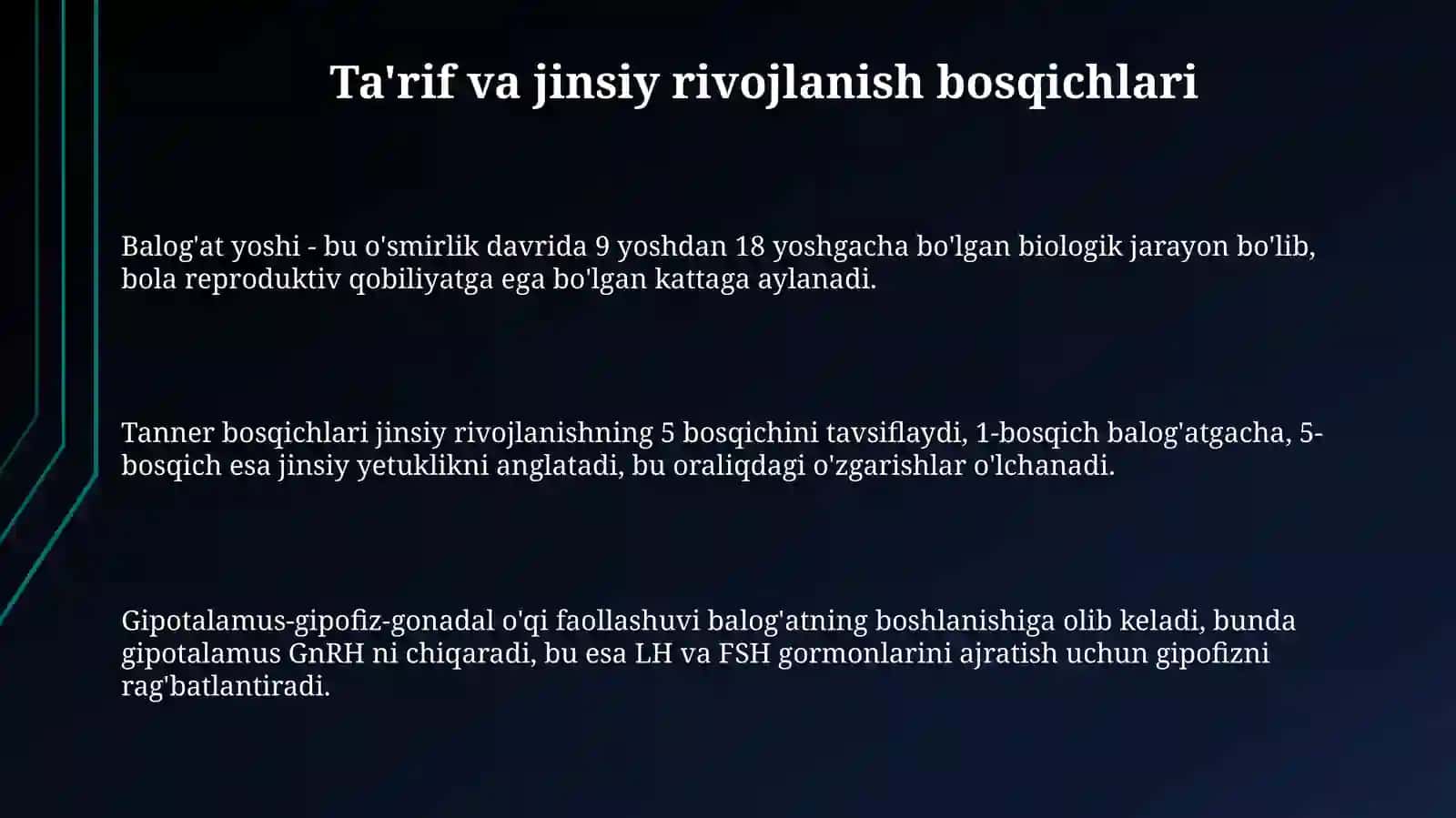 Yetuklik davri rivojlanish xususiyatlari 3