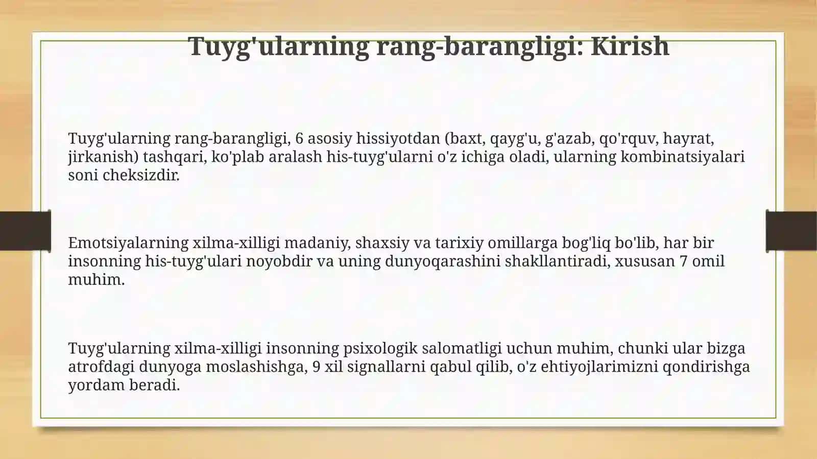 Tuyg'ularning xilma-xiligi va inson tajribasi 3