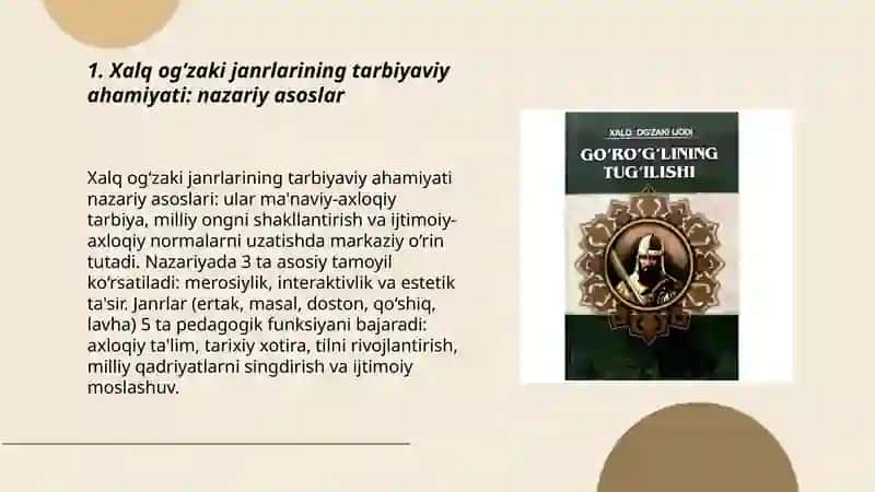 Xalq og‘zaki janrlarining tarbiyaviy ahamiyati 3