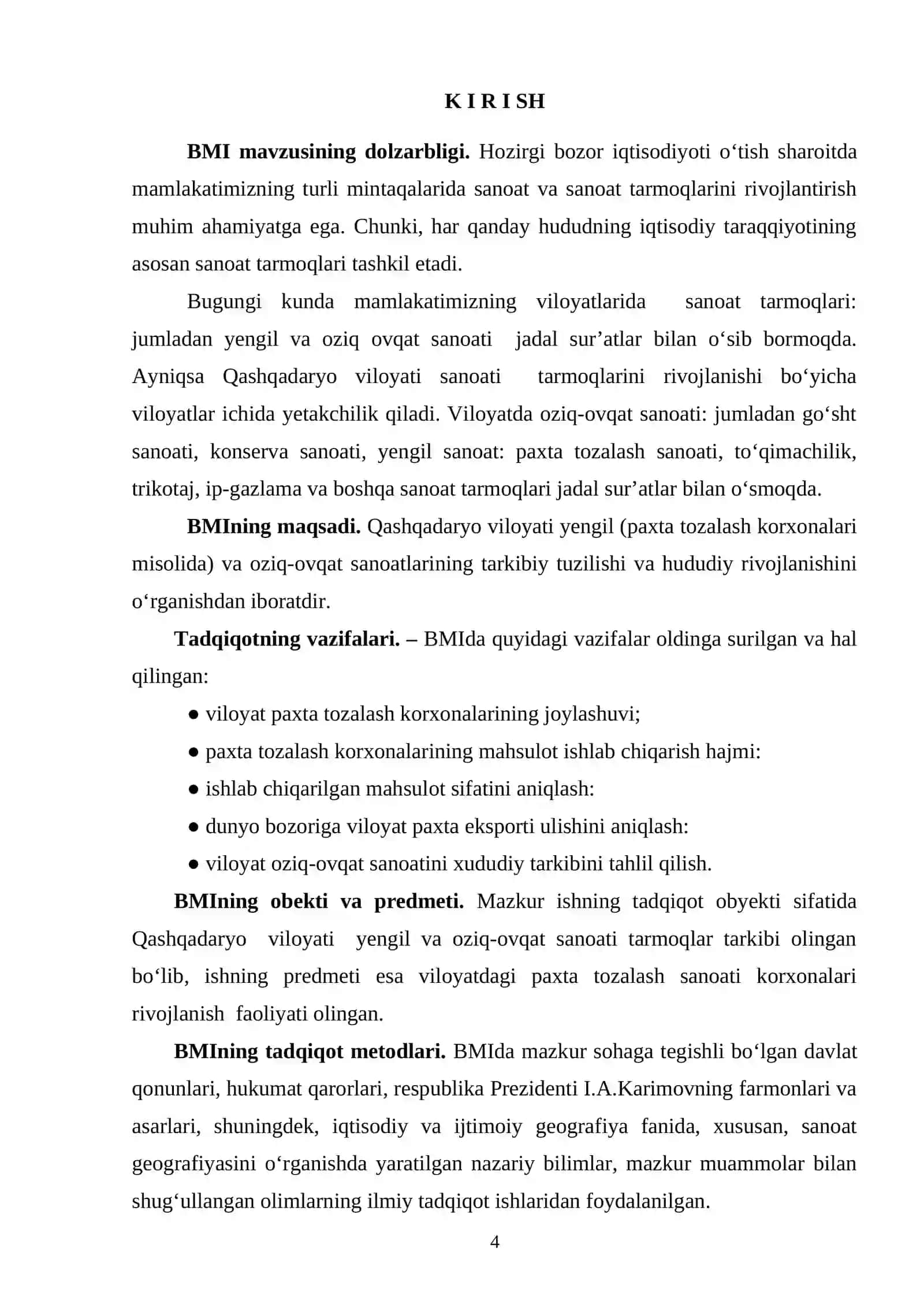 QASHQADARYO VILOYATIDA OZIQ-OVQAT VA PAXTANI QAYTA ISHLASH SANOATI RIVOJLANISHINING GEOGRAFIK XUSUSIYATLARI 3