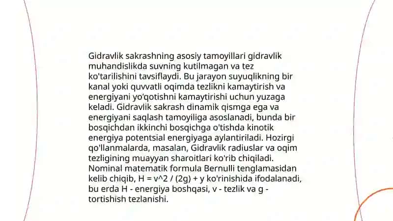 Gidravlik sakrashning asosiy tamoyillari 3
