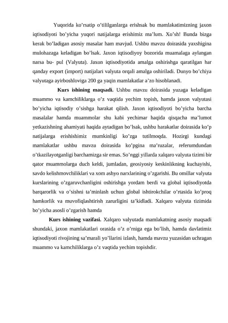 Xalqaro Valyuta Tizimi va uning O'zgarishi 3