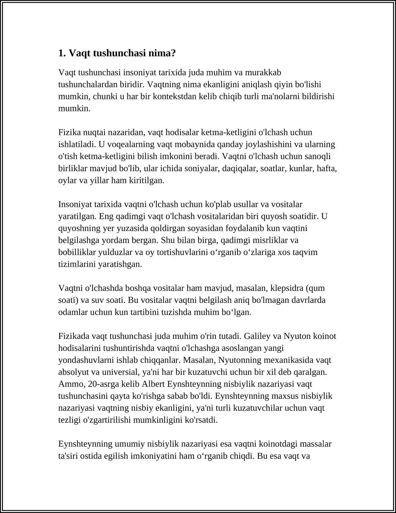 BOLALARDA VAQT TASAVVURLARNI SHAKILLANTIRISH 3