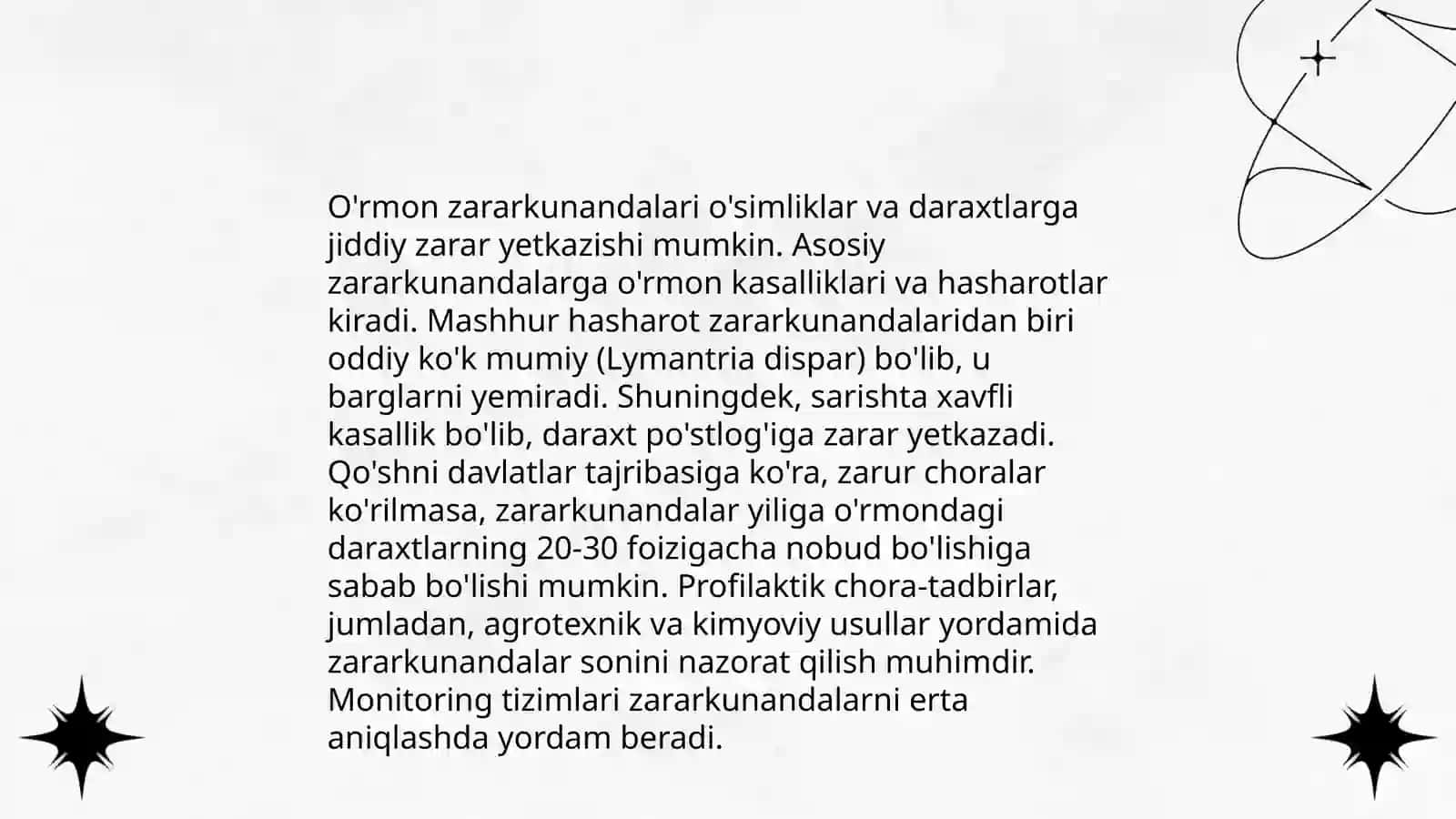 O'rmon zararkurandalari va ularga qarshi kurash usullarini organish 3