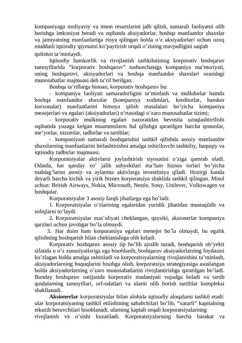 Korporativ boshqaruv nazariyasining evolyusiyasi 3