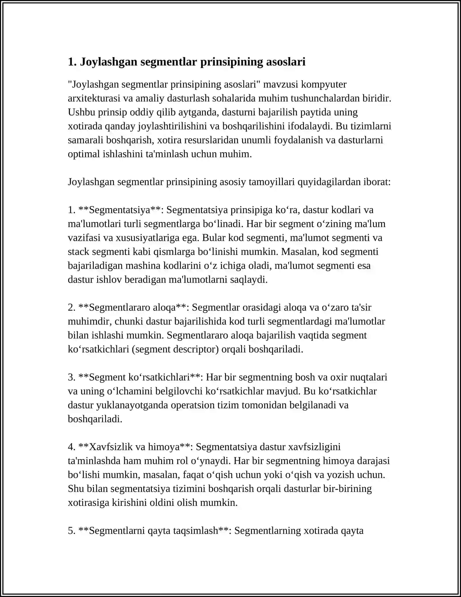 ICHMA-ICH JOYLASHGAN SEGMENTLAR PRINSIPINI TUSHUNTIRING 3