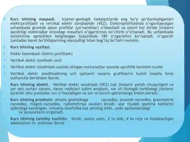ELEKTR KESMALASH (LEKTRO PROFILLASH). VERTIKAL ELEKTR ZONDLASH USULI 3