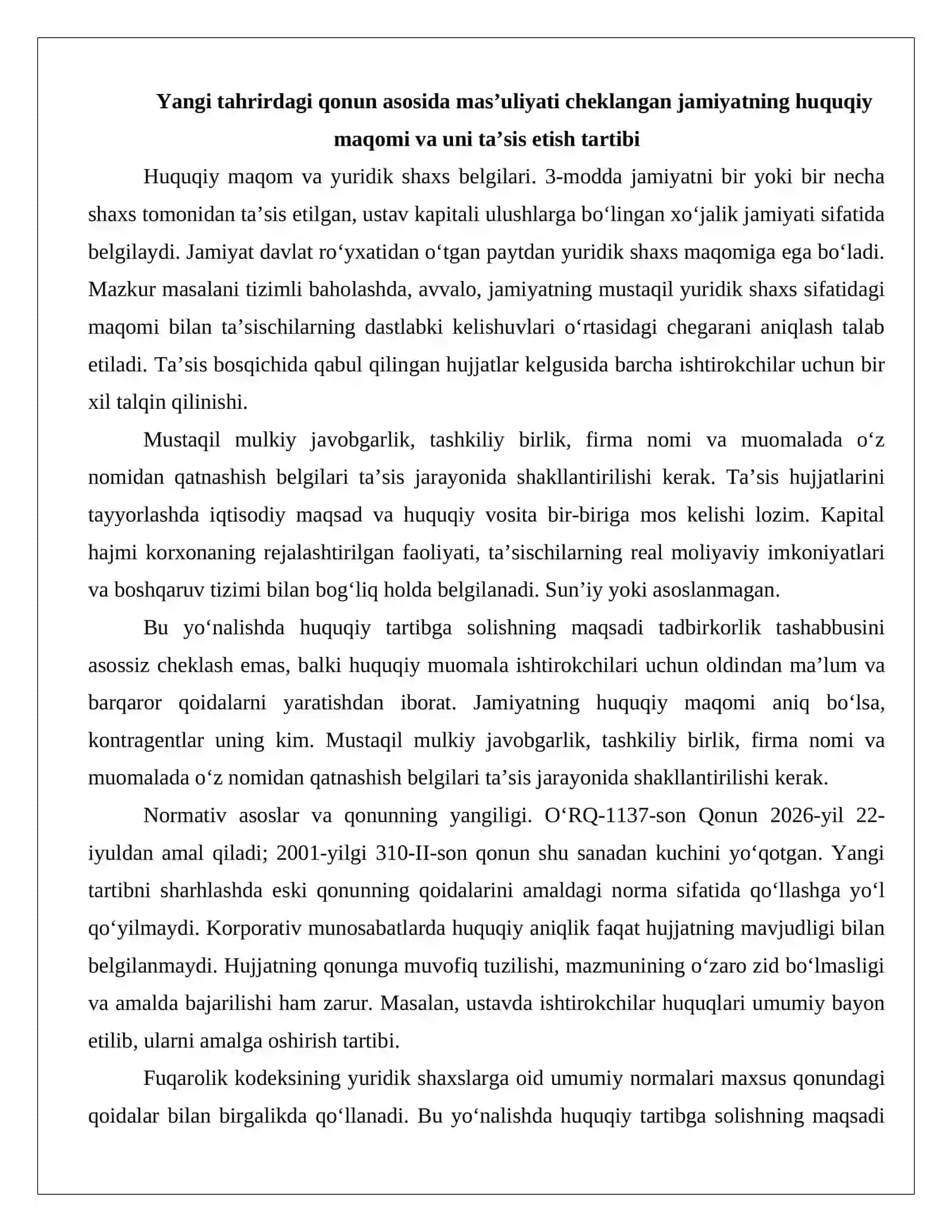 Yangi tahrirdagi MCHJ qonuni asosida jamiyatni tashkil etish ta’sischilar qarori, ustav, ulushlar va davlat ro‘yxatidan o‘tkazish.docx 3