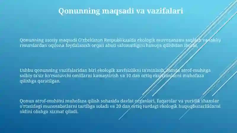 O‘zbekiston Respublikasining tabiatni muhofaza qilish to‘g‘risidagi qonuni 3