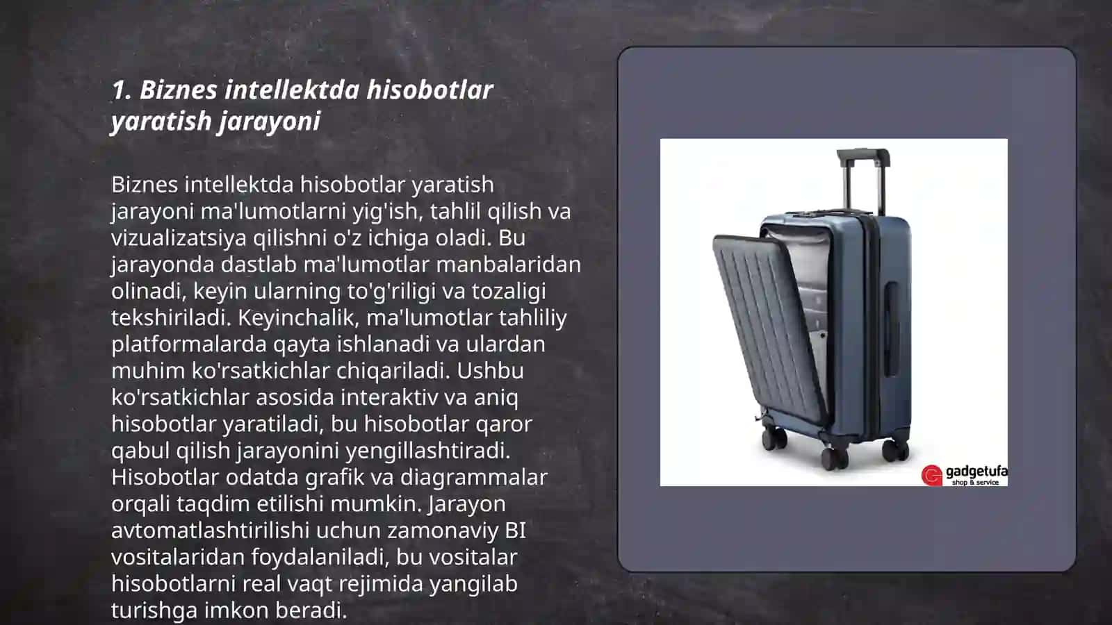 Biznes intellektda hisobotlar va soʻrovnomalar mavzuyim 3