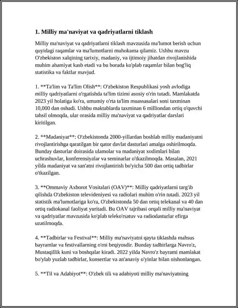 YANGI O'ZBEKISTONDA AMALGA OSHIRILAYOTGAN MA'NAVIY O'ZGARISHLAR 3