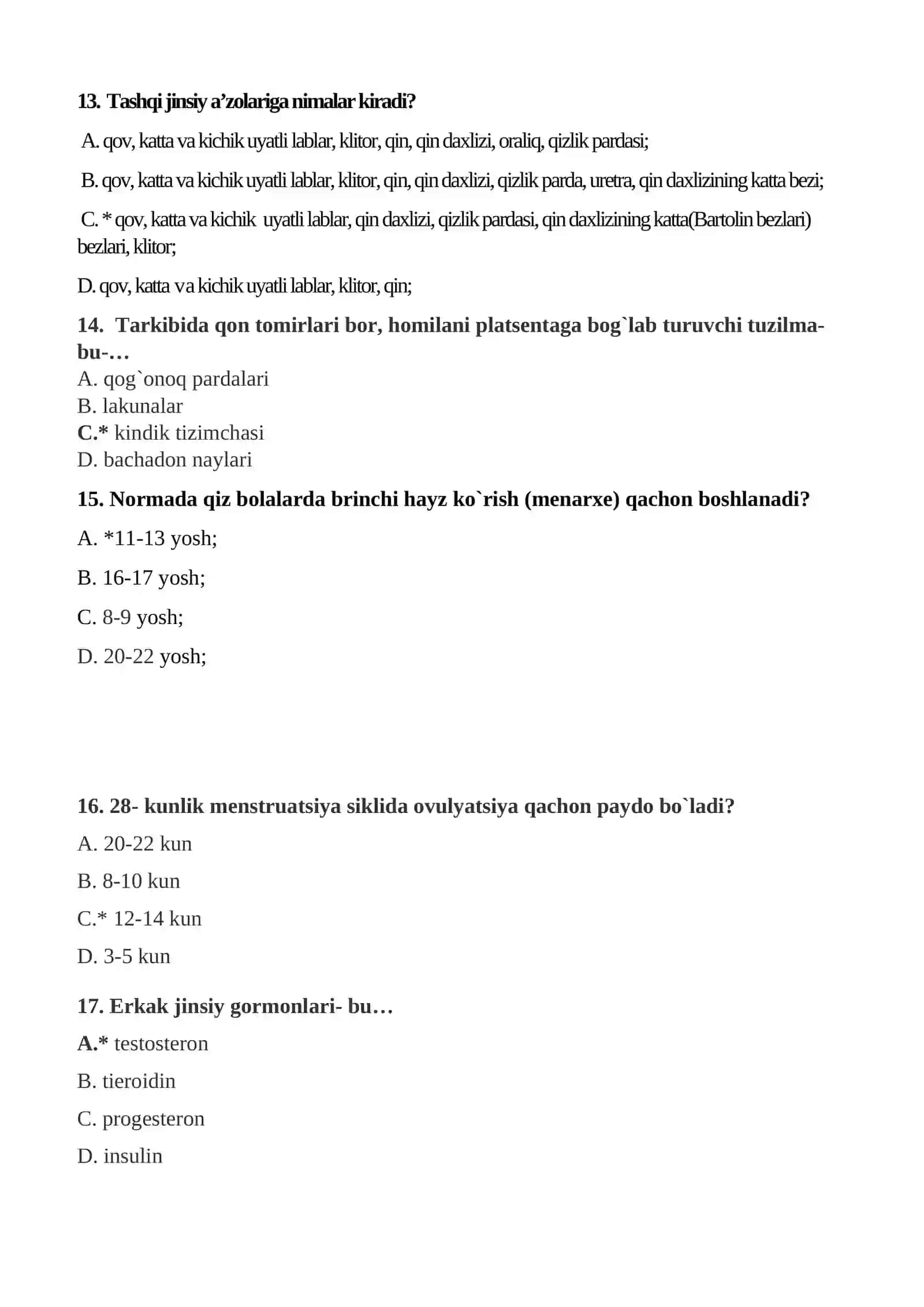 Akusherlikdan test 3