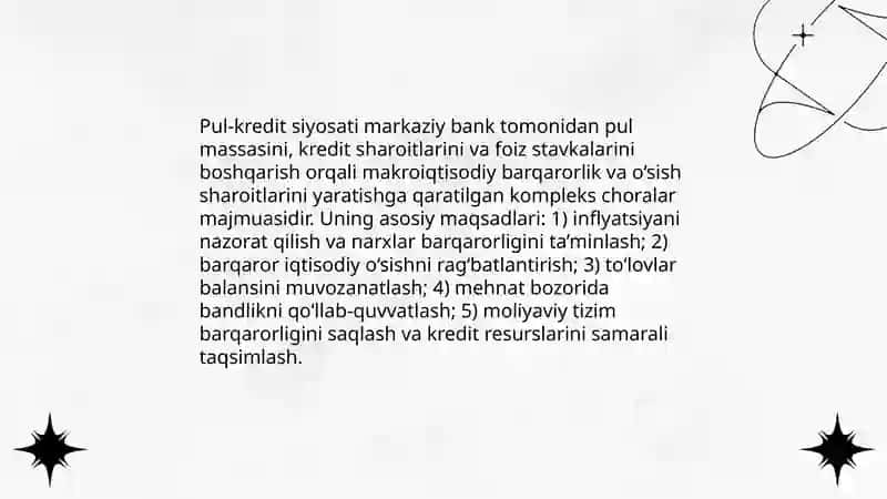 Pul kredit siyosati va uning samaradorligi 3
