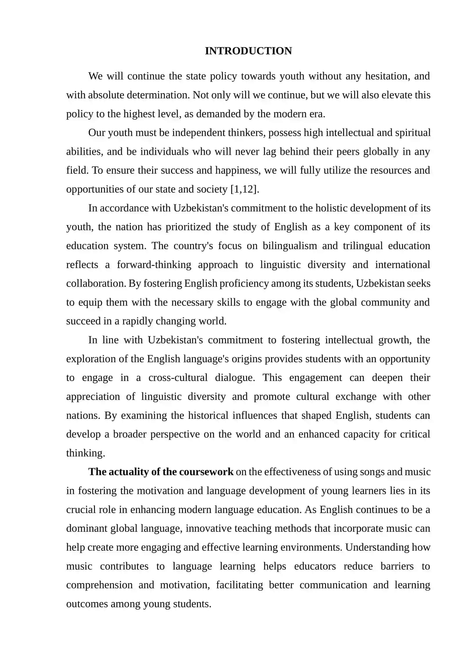 THEME: THE EFFECTIVENESS OF USING SONGS AND MUSIC IN FOSTERING THE MOTIVATION AND LANGUAGE DEVELOPMENT OF YOUNG LEARNERS 3