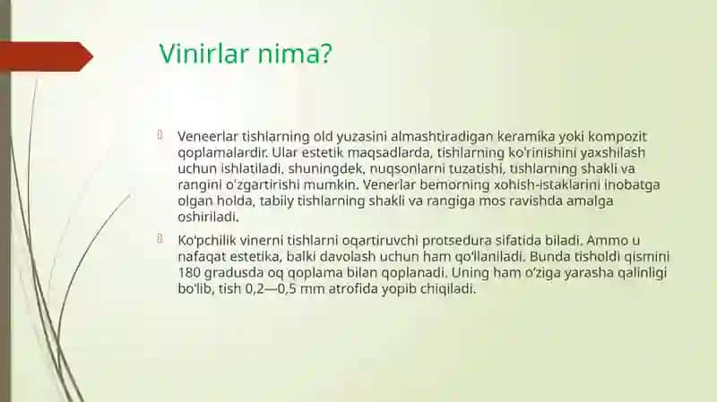 stomatologiyada vinirlar bilan ishlash 3