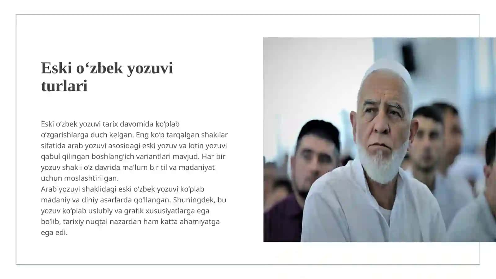 Eski oʻzbek yozuvining alohida shakllari.Unli tovushlarning yozuvda ifodalanishi.Mustaqil soʻz turkumlariga xos jihatlar 3