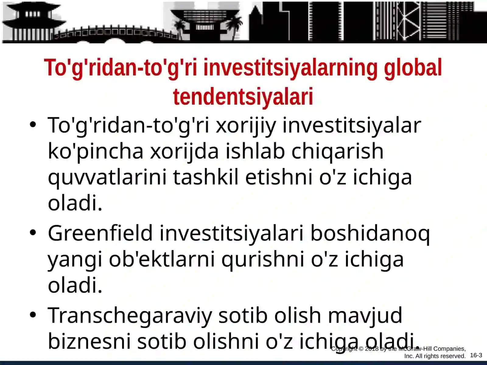 Chet el to'g'ridan-to'g'ri investitsiyalar va transchegaraviy qo'shilishlar 3