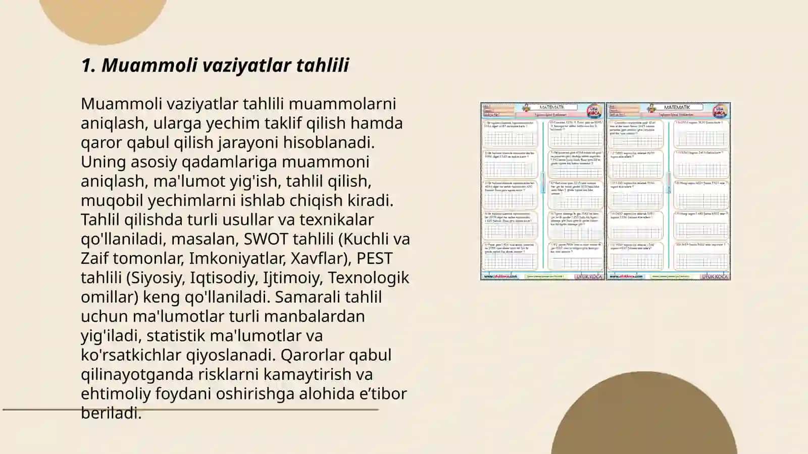 Muammoli vaziyatlar tahlili 3