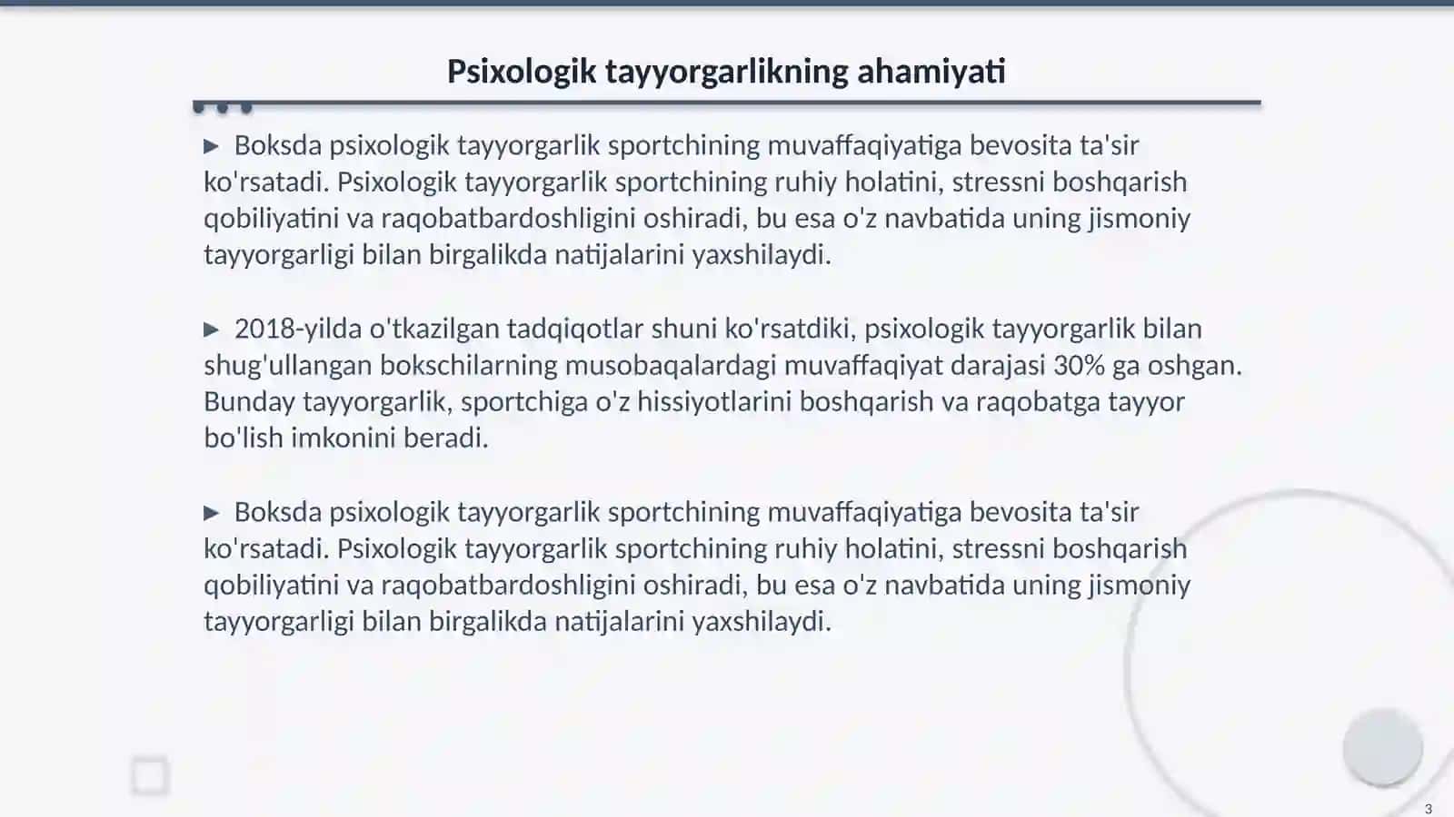 Boks bo'yicha psixologik tayyorgarlik to'g'risida tushuncha 3