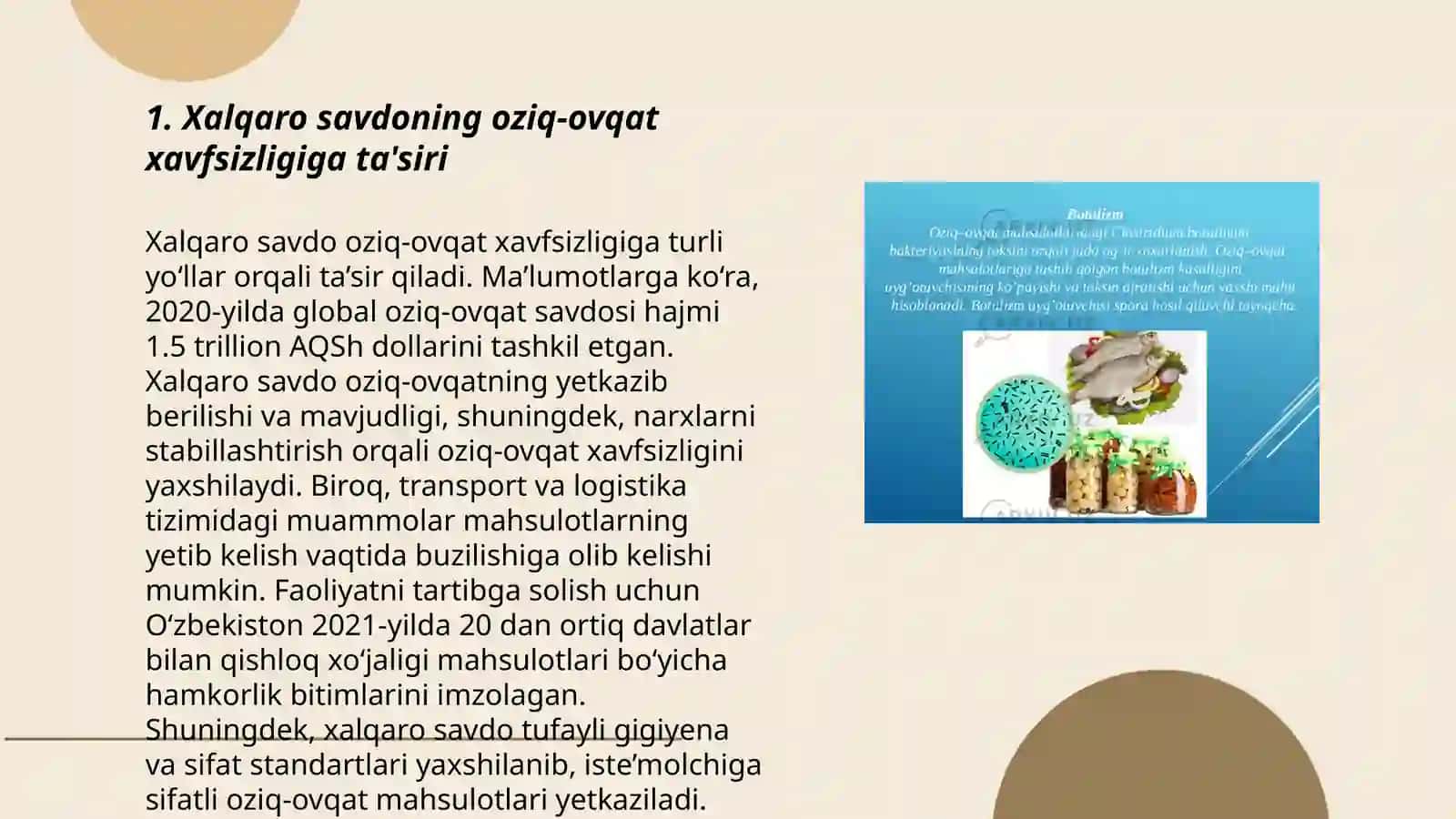 Xalqaro savdo va jahon oziq-ovqat tashkilotlarining oziq-ovqat xavfsizligini ta’minlashdagi o‘rni 3