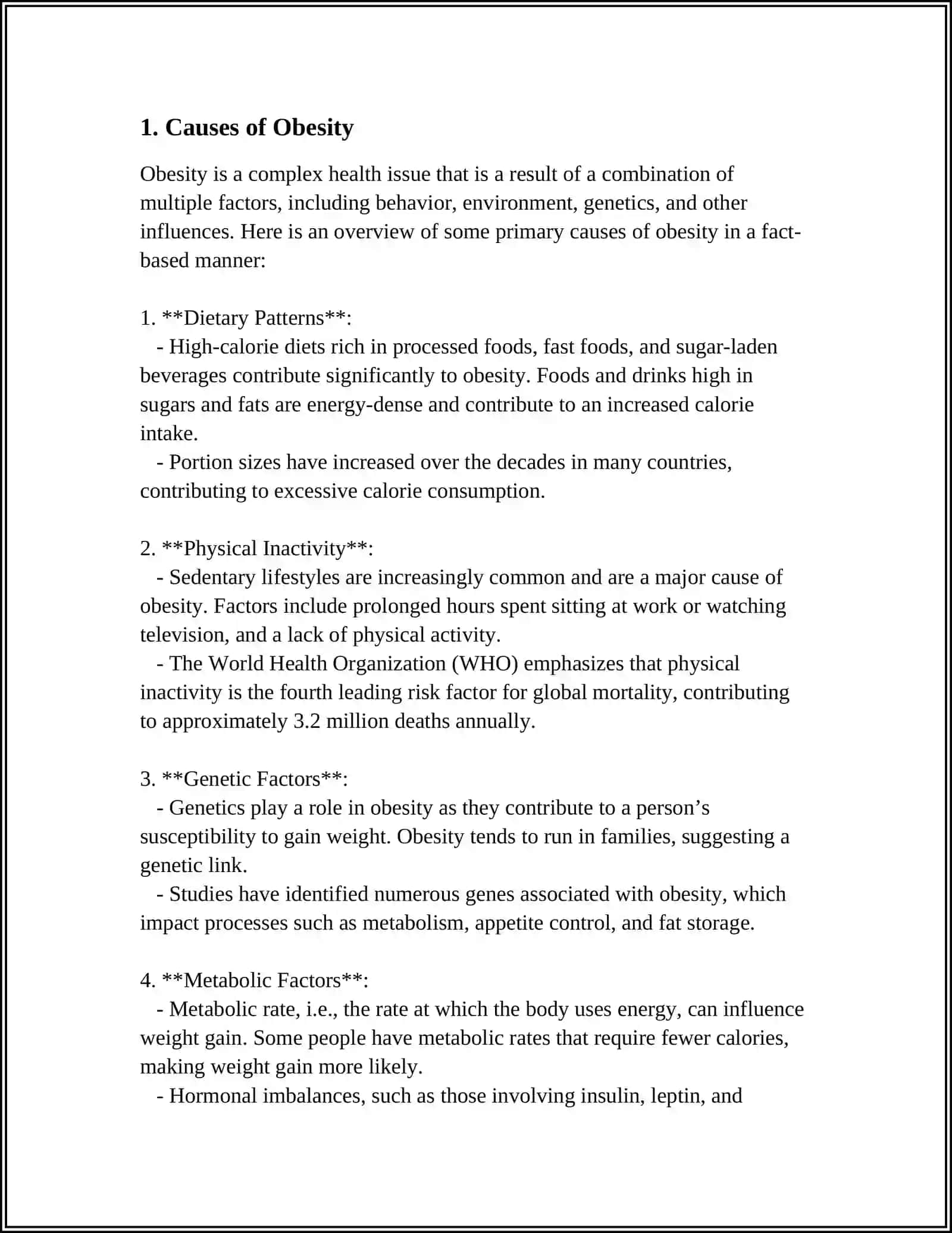 NUTRITION AND OBESITY 3