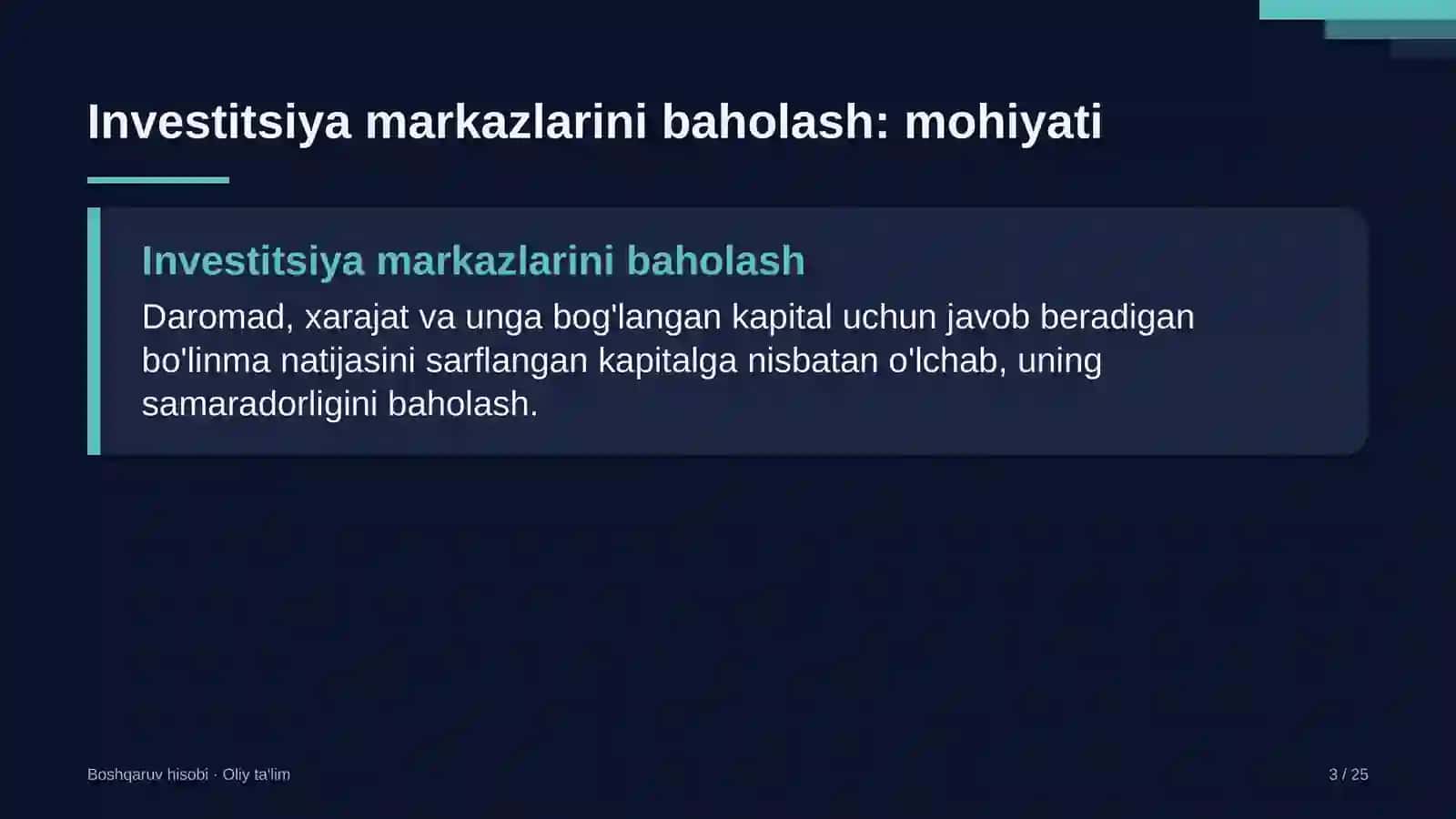 Konserva zavodlarida investitsiya markazlari faoliyatini baholash 3