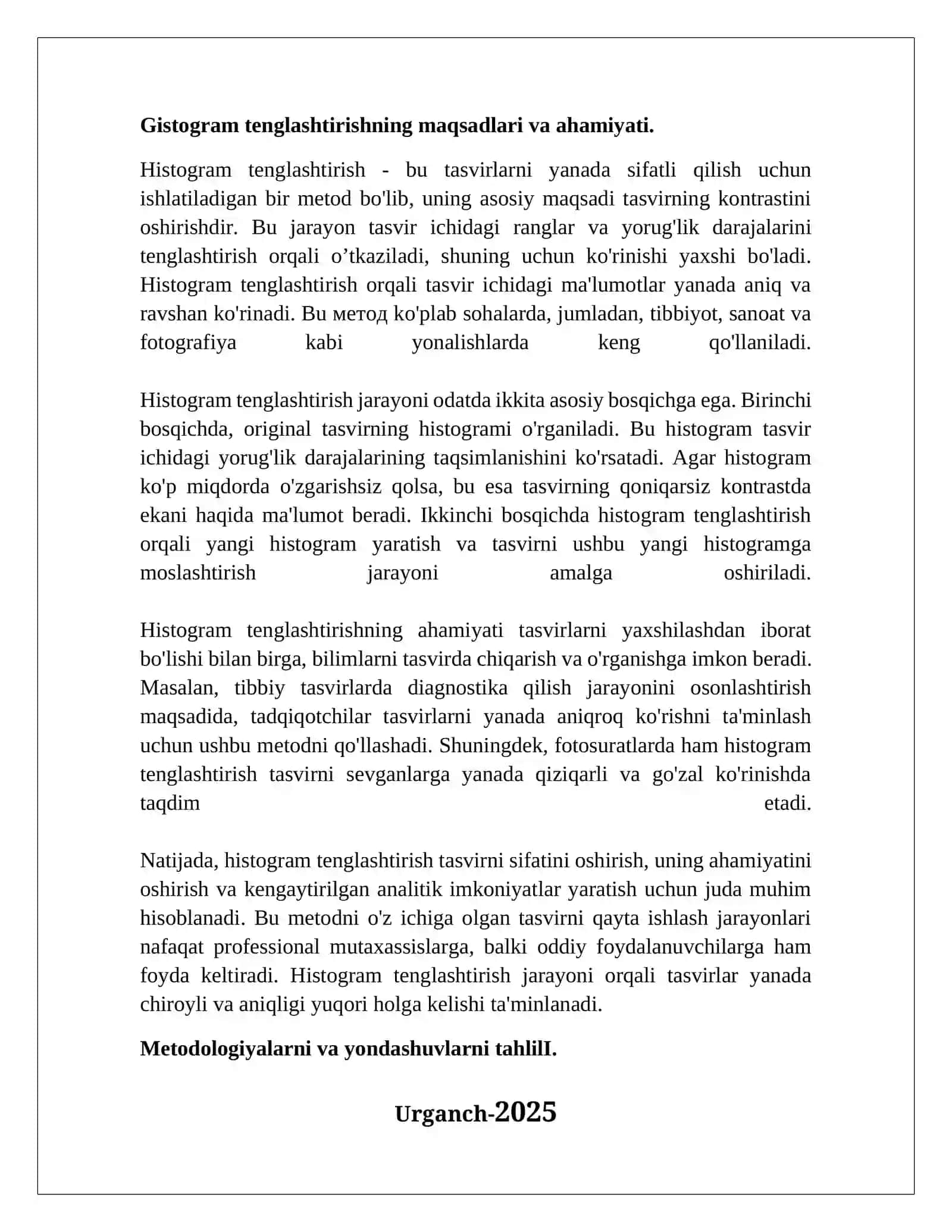 Gistoqramma tenglashtirish nazariyasi 3