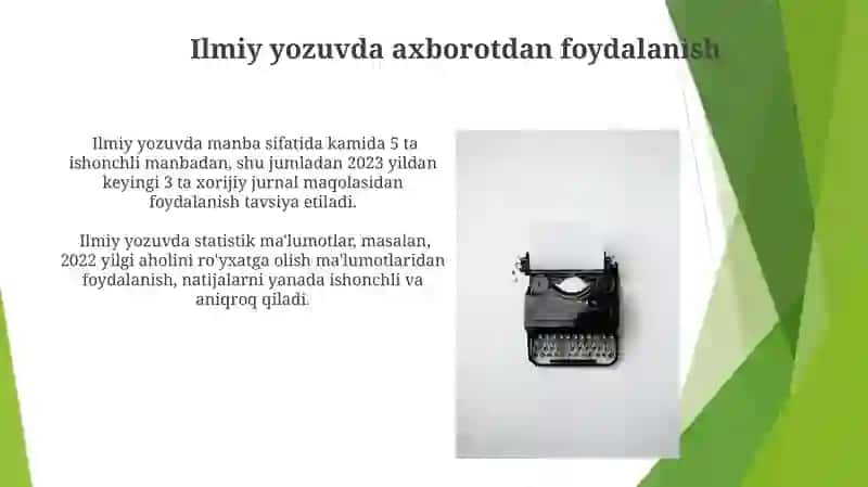Akademik yozuv va axborot. Axborot xudusiyatlari 3