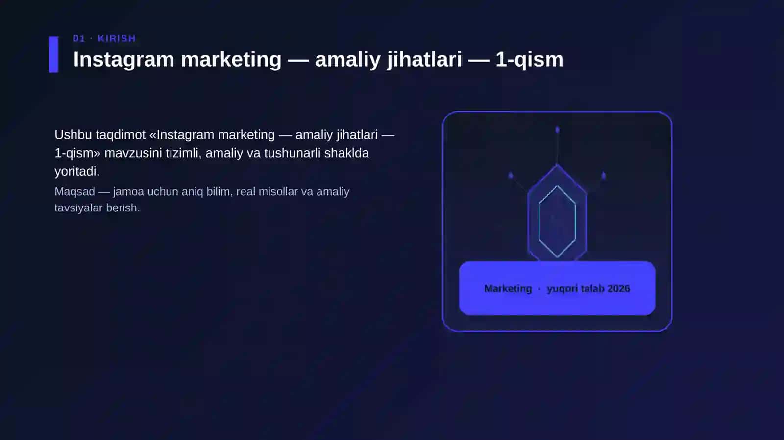 Instagram marketing — amaliy jihatlari — 1-qism 3