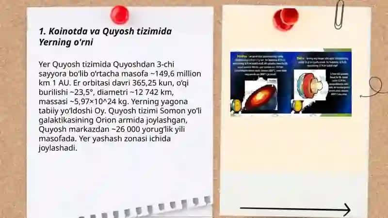 Koinotda yer, uning paydo boʻlishi haqidagi asosiy gipotezalar 3