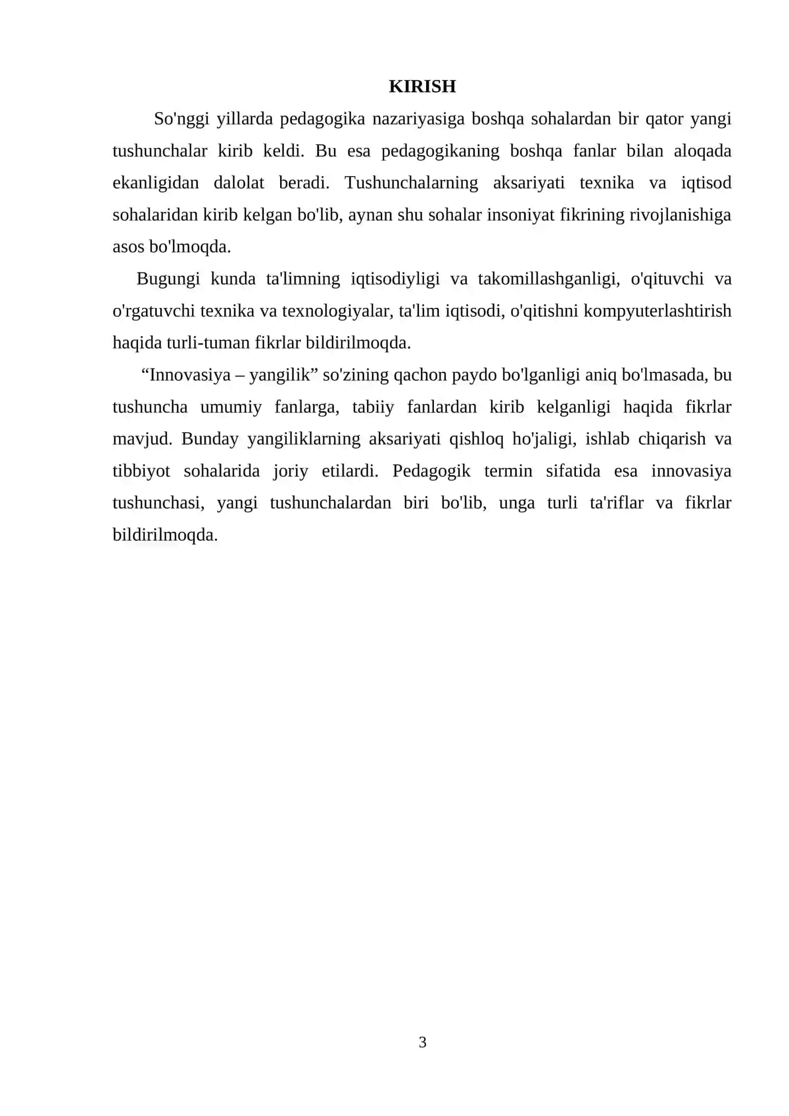 TA'LIMIDA INNOVATSION JARAYONLARNING O'ZIGA XOSLIGI. INNOVATSION TA’LIMDA TEXNOLOGIK JARAYONLARNING BOSQICHLARI 3