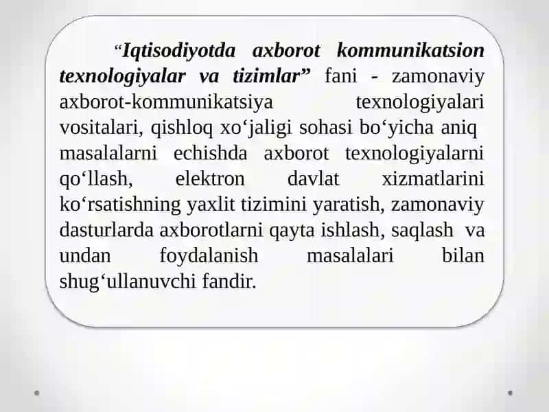 Iqtisodiyotda axborot kommunikatsion texnologiyalar va tizimlar 3