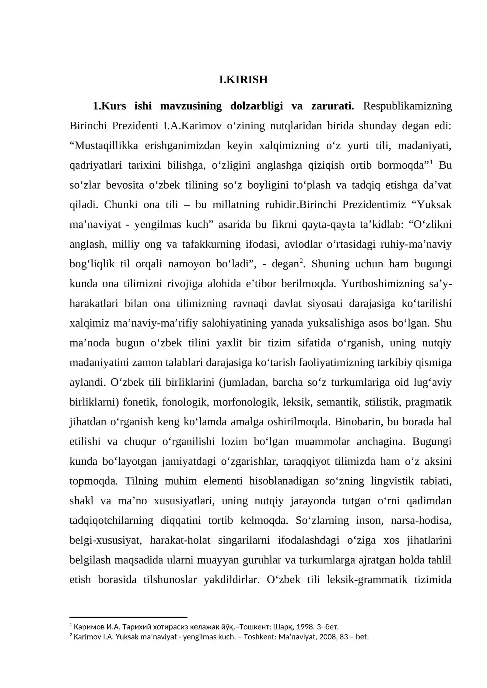 Kurs Ishi: Zamonaviy qatlamga xos leksemalar talqini 3